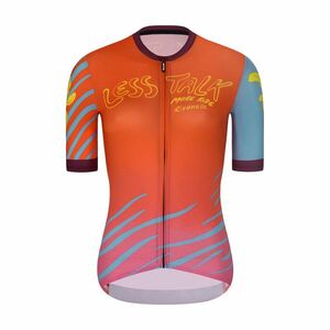 RIVANELLE Cyklistický dres s krátkým rukávem - LESS TALK - červená/vícebarevná S obraz