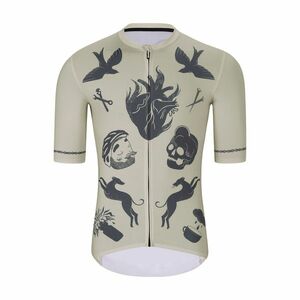 HOLOKOLO Cyklistický dres s krátkým rukávem - CRUST - ivory/černá 6XL obraz