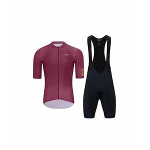 HOLOKOLO Cyklistický krátký dres a krátké kalhoty - set - bordó/černá obraz