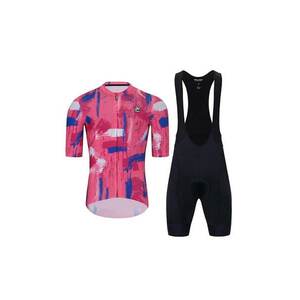 HOLOKOLO Cyklistický krátký dres a krátké kalhoty - set - modrá/černá/růžová obraz