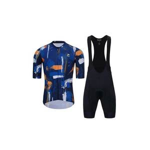 HOLOKOLO Cyklistický krátký dres a krátké kalhoty - set - oranžová/černá/modrá obraz
