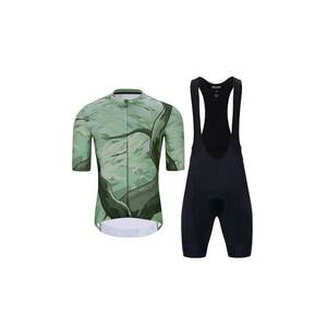 HOLOKOLO Cyklistický krátký dres a krátké kalhoty - FOREST - zelená/oranžová/hnědá obraz