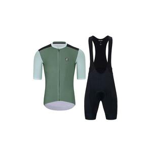 HOLOKOLO Cyklistický krátký dres a krátké kalhoty - TECHNICAL - zelená/černá obraz