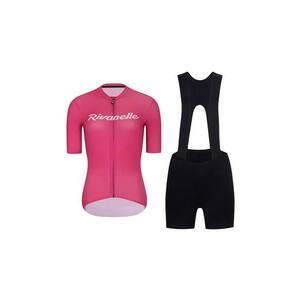 RIVANELLE Cyklistický krátký dres a krátké kalhoty - DRAW UP - černá/růžová obraz