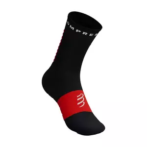 COMPRESSPORT Cyklistické ponožky klasické - ULTRA TRAIL V2.0 - černá/červená 35-38 obraz