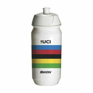 SANTINI Cyklistická láhev na vodu - UCI - bílá/vícebarevná UNI obraz