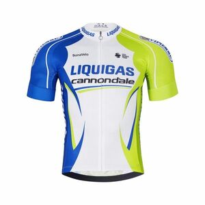 BONAVELO Cyklistický dres s krátkým rukávem - LIQUIGAS CANNONDALE - modrá/zelená/bílá 4XL obraz