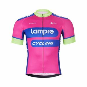 BONAVELO Cyklistický dres s krátkým rukávem - LAMPRE - růžová/modrá 4XL obraz