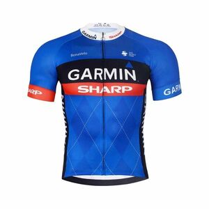 BONAVELO Cyklistický dres s krátkým rukávem - GARMIN SHARP - modrá/černá 2XL obraz