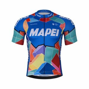 BONAVELO Cyklistický dres s krátkým rukávem - MAPEI - modrá/vícebarevná 4XL obraz