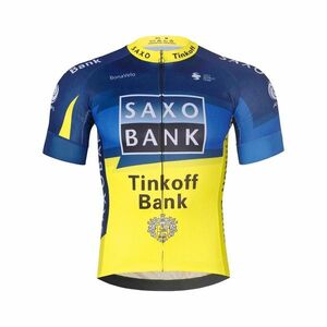 BONAVELO Cyklistický dres s krátkým rukávem - SAXO BANK TINKOFF - modrá/žlutá 6XL obraz