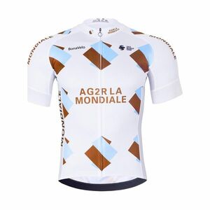 BONAVELO Cyklistický dres s krátkým rukávem - AG2R LA MONDIALE - bílá/modrá 6XL obraz