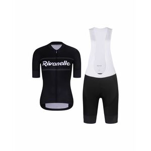 RIVANELLE Cyklistický krátký dres a krátké kalhoty - GEAR UP - bílá/černá obraz