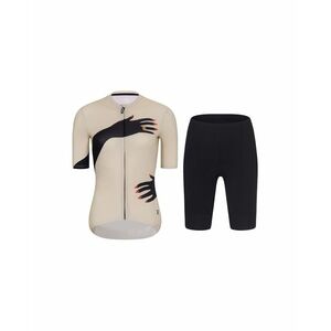 RIVANELLE Cyklistický krátký dres a krátké kalhoty - HANDS LADY - černá/béžová obraz