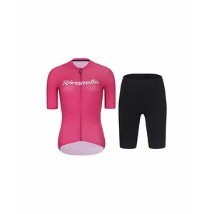 RIVANELLE Cyklistický krátký dres a krátké kalhoty - DRAW UP - černá/růžová obraz