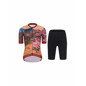 RIVANELLE Cyklistický krátký dres a krátké kalhoty - FREE ELITE LADY - vícebarevná/černá/oranžová obraz