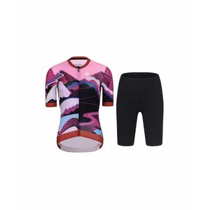 RIVANELLE Cyklistický krátký dres a krátké kalhoty - SUNSET ELITE LADY - růžová/vícebarevná/černá obraz