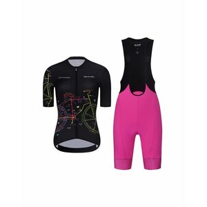 RIVANELLE Cyklistický krátký dres a krátké kalhoty - MAAPPI DARK LADY - černá/růžová obraz