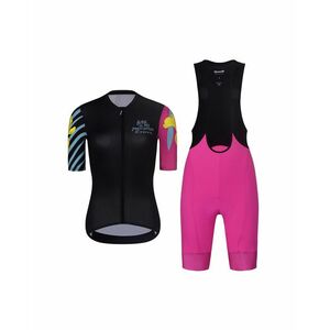 RIVANELLE Cyklistický krátký dres a krátké kalhoty - MEDITATION - růžová/černá obraz