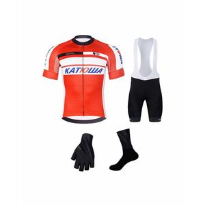 BONAVELO Cyklistický mega set - KATUSHA - černá/červená/bílá obraz