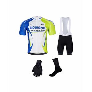 BONAVELO Cyklistický mega set - LIQUIGAS CANNONDALE - černá/zelená/bílá/modrá obraz