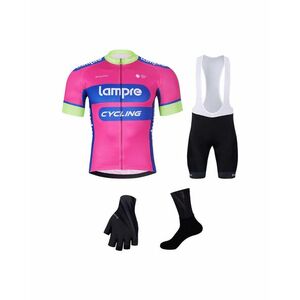 BONAVELO Cyklistický mega set - LAMPRE - bílá/růžová/černá obraz
