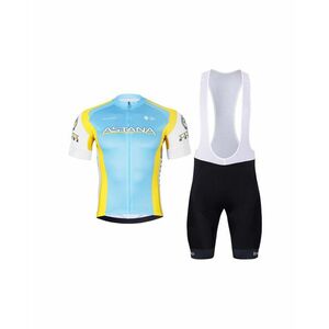 BONAVELO Cyklistický krátký dres a krátké kalhoty - ASTANA - černá/modrá/žlutá obraz