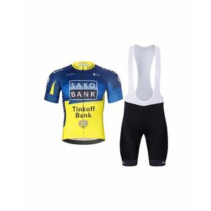 BONAVELO Cyklistický krátký dres a krátké kalhoty - SAXO BANK TINKOFF - žlutá/modrá/černá obraz