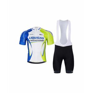 BONAVELO Cyklistický krátký dres a krátké kalhoty - LIQUIGAS CANNONDALE - černá/modrá/zelená obraz