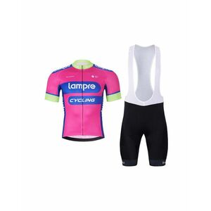 BONAVELO Cyklistický krátký dres a krátké kalhoty - LAMPRE - růžová/černá obraz