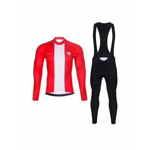 BONAVELO Cyklistická zimní bunda a kalhoty - POLAND WINTER - bílá/červená obraz