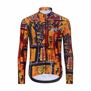 HOLOKOLO Cyklistický dres s dlouhým rukávem zimní - WILDLY WINTER - žlutá/vícebarevná XL obraz