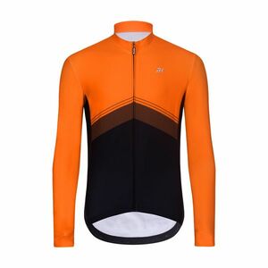 HOLOKOLO Cyklistický dres s dlouhým rukávem zimní - ARROW II WINTER - oranžová/černá 3XL obraz