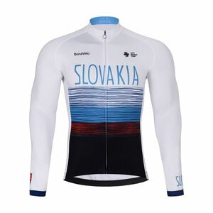 BONAVELO Cyklistický dres s dlouhým rukávem zimní - SLOVAKIA WINTER - bílá/vícebarevná 2XL obraz