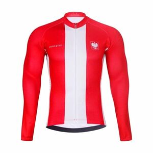 BONAVELO Cyklistický dres s dlouhým rukávem zimní - POLAND WINTER - červená/bílá L obraz