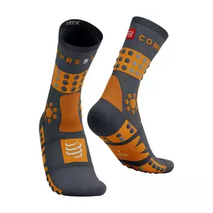 COMPRESSPORT Cyklistické ponožky klasické - TREKKING - hnědá/šedá 39-41 obraz