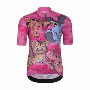 HOLOKOLO Cyklistický dres s krátkým rukávem - SAFARI - růžová/vícebarevná S-135cm obraz