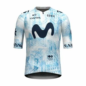 GOBIK Cyklistický dres s krátkým rukávem - INFINITY MOVISTAR TEAM 24 - světle modrá/bílá M obraz