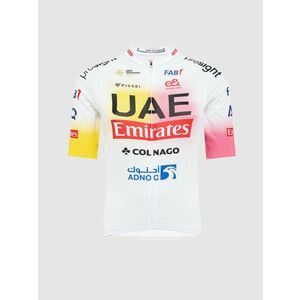 PISSEI Cyklistický dres s krátkým rukávem - UAE TEAM EMIRATES REPLICA - GIRO + TOUR 24 - bílá/růžová/žlutá XL obraz