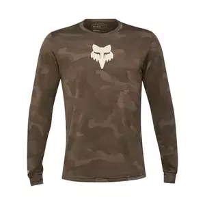 FOX Cyklistický dres s dlouhým rukávem letní - RANGER DRI - hnědá S obraz