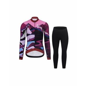 RIVANELLE Cyklistická zimní bunda a kalhoty - SUNSET WINTER - vícebarevná/růžová/černá obraz