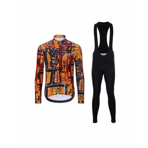 HOLOKOLO Cyklistická zimní bunda a kalhoty - WILDLY WINTER - vícebarevná/černá/žlutá obraz