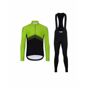 HOLOKOLO Cyklistická zimní bunda a kalhoty - ARROW II. WINTER - černá/zelená obraz