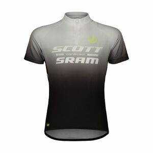 SCOTT Cyklistický dres s krátkým rukávem - SCOTT-SRAM PRO - černá/bílá 152 cm obraz