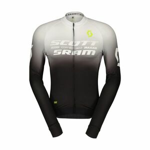 SCOTT Cyklistický dres s dlouhým rukávem letní - SCOTT-SRAM PRO - černá/bílá M obraz