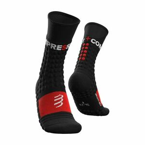 COMPRESSPORT Cyklistické ponožky klasické - PRO RACING WINTER RUN - černá/červená 39-41 obraz