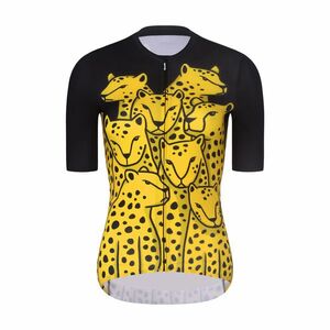 RIVANELLE Cyklistický dres s krátkým rukávem - CHEETAH II - žlutá/černá XL obraz