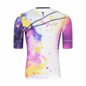 HOLOKOLO Cyklistický dres s krátkým rukávem - SPLASH - šedá/fialová 4XL obraz