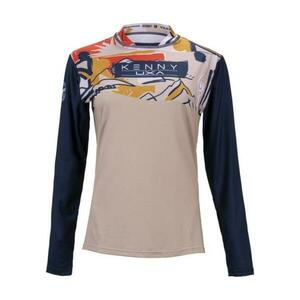 KENNY Cyklistický dres s dlouhým rukávem letní - CHARGER W - béžová/modrá L obraz