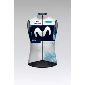 GOBIK Cyklistická vesta - PLUS 2.0 MOVISTAR TEAM 2025 - bílá/modrá/světle modrá L obraz